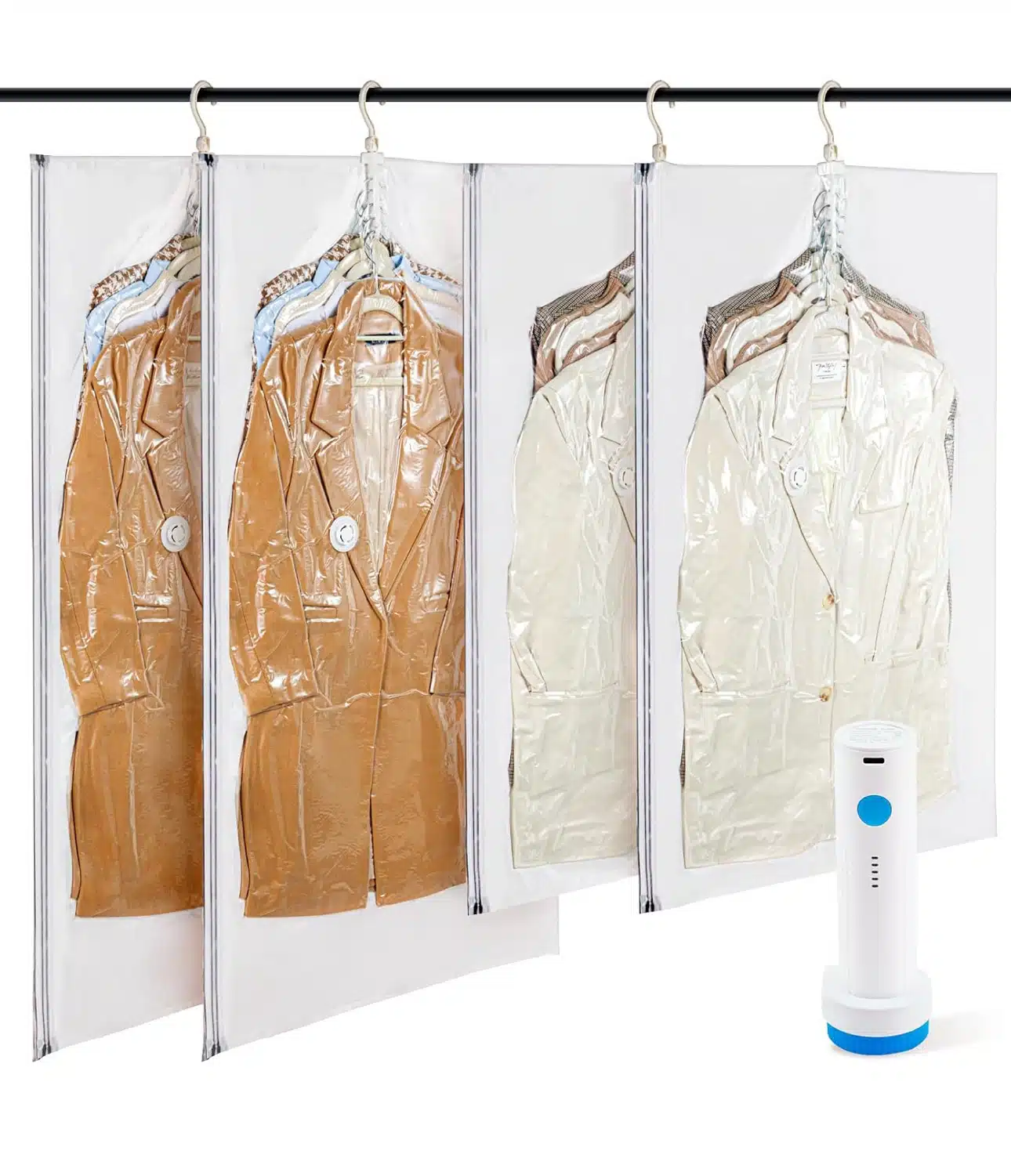 Clothing Vacuum Compression Bags (4-set) – Hanging Set with Pump
