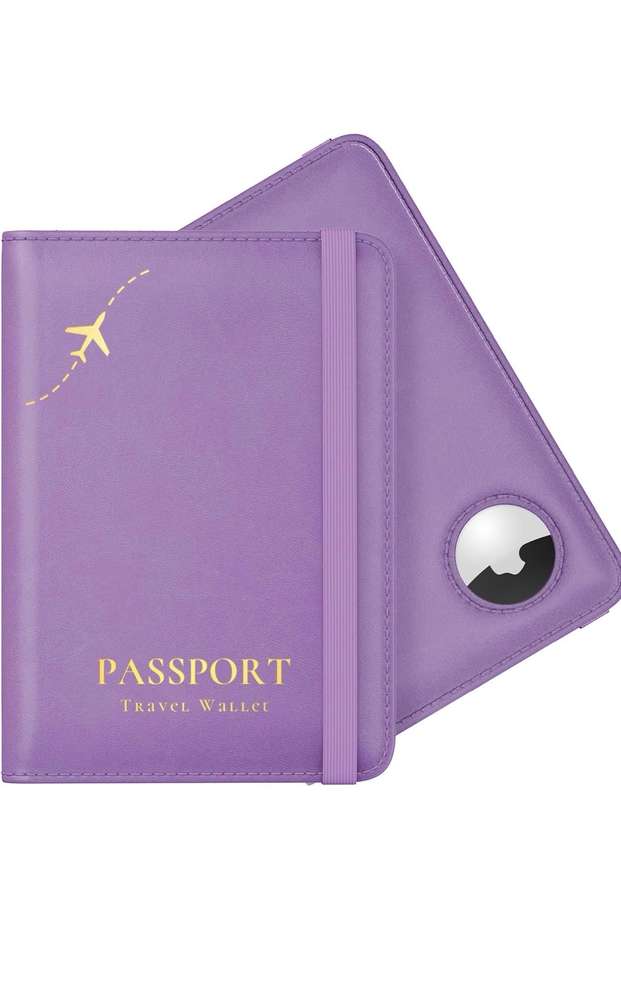Stouchi AirTag Passport Holder, RFID Passport Holder with Airtag Slot, Passport Wallet Cover